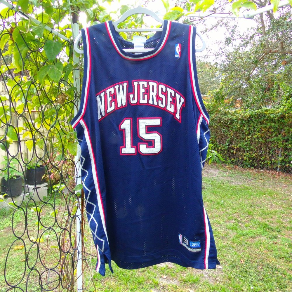 Reebok Authentic NBA New Jersey Nets Vince Carter 15 Jersey Mens SIZE 50